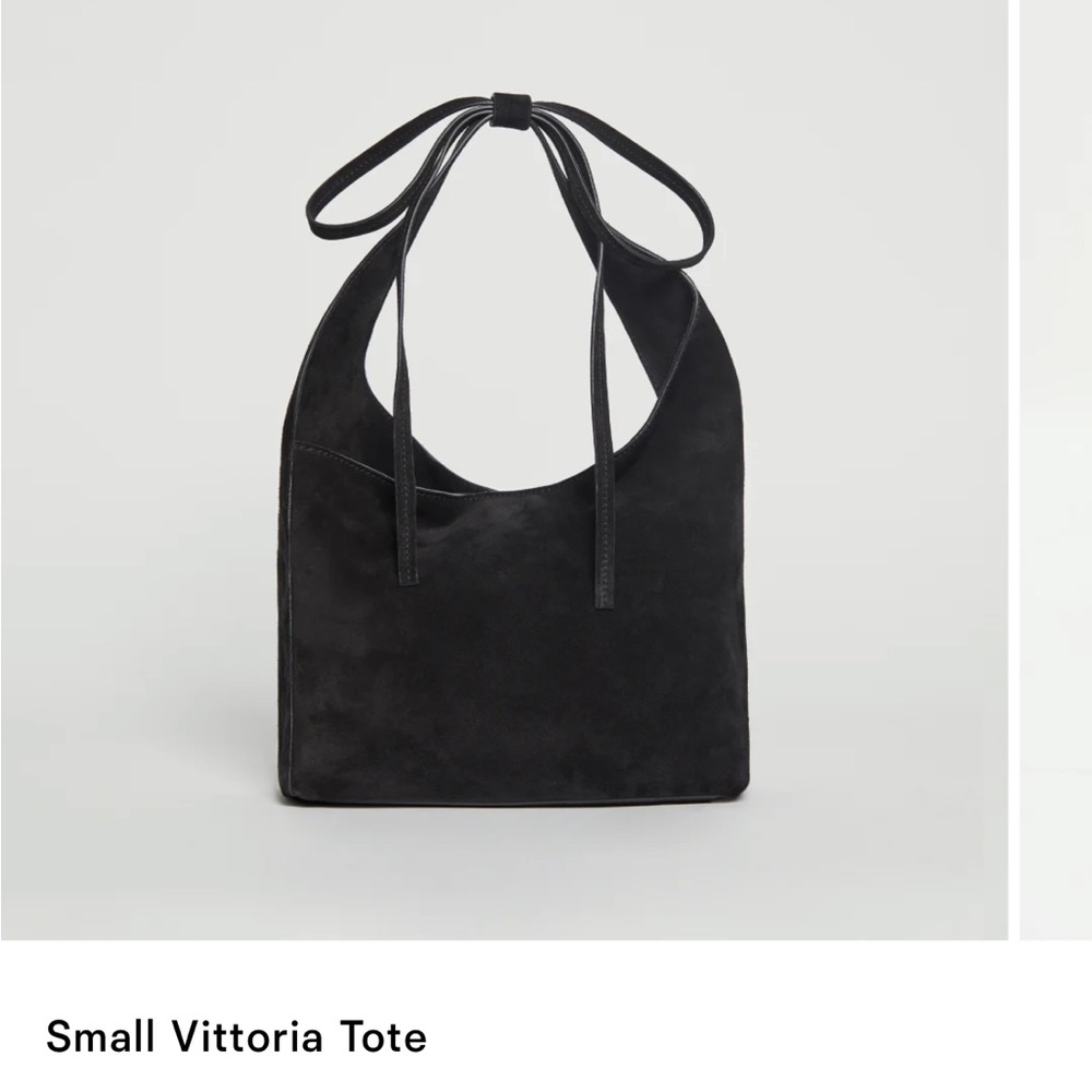 Reformation black suede Vittoria tote small